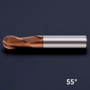 HRC 55 2-Flute Ball Nose End Mill nga May Coating