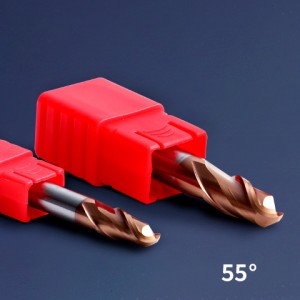 HRC 55 2-Flute Ball Nose End Mill misy coating