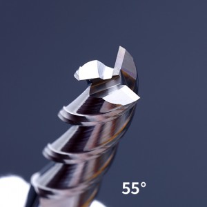 HRC55 3 Sodina Solid Carbide End Mill Cutter ho an'ny Aluminum