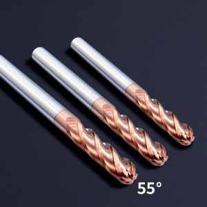 HRC55 4 Flute Ball Nose End Mill