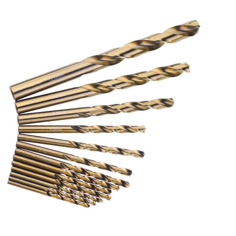 Factory Cheap China High Quality Rose Box Packing DIN338 Jobber Length Twist Brocas M35 HSS Cobalt Drill Bit for Stainless Steel Metal Hardened Steel Drilling