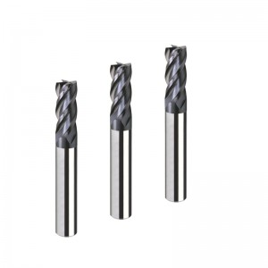 Carbide HRC 55 Tuag steel milling cutter nrog Txheej