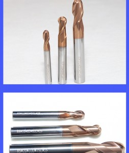 12 hli CNC Carbide Pob Nose Milling Cutter 2 Flutes