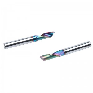 ʻO Tungsten Steel Single Flute Colorful Coating End Mill No Aluminum