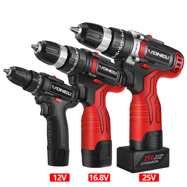 Double Speeds Drill Set Hand Tools Cordless Drill Batterij mei Charger