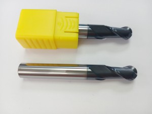 HRC60 Carbide 2 fløyter Standard lengde Kule nese endefreser