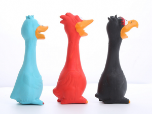 La mastication criante durable d'animal familier de poulet joue des jouets naturels de grincement de chien de latex