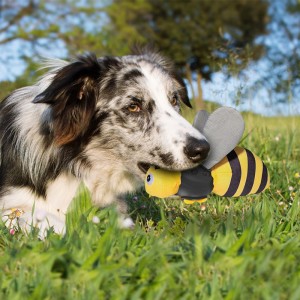 Bee Shaped Pet Chew Toys Interactive Bite Squeaky Dog Toys Aggressive Dog Chew Toys