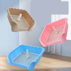 Portable Durable Plastic Indoor Pet Toilet nga adunay Anti-Splash Fence