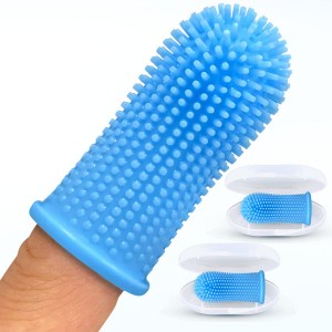 Екологічно чиста м'яка силіконова зубна щітка для пальців домашніх тварин на 360 градусів