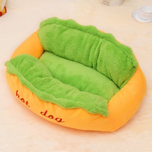 Hot Dog Shape Soft Plush Warm Dog Cat Bed