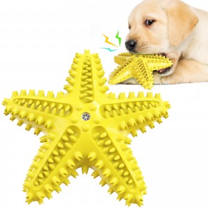 Juguetes duraderos para masticar perros con forma de estrella de mar para limpieza de dientes
