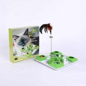 Puzzle Maze Foraging Interactive Spring Feather Teasing Cat Stick