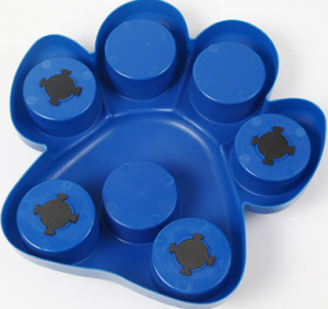 발 모양 대화형 식품 디스펜서 애완 동물 누출 식품 장난감