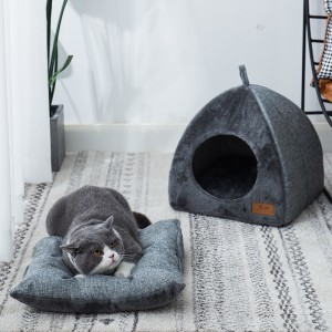 Patogus vidinis, minkštas, šiltas miegamojo pagalvėlės katės urvas