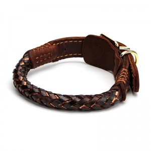 Customized Breathable Cowhide knitting Pet Collars