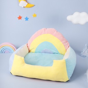 Mahumok nga Rainbow Winter Komportable Warm Pet Sofa Bed