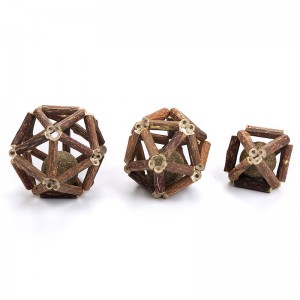 High Quality Natural Solid Wood Cage Balls Catnip Toys for Cat