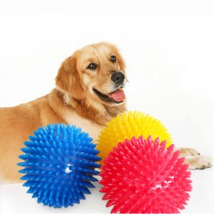 熱い販売耐久性のあるゴム製インタラクティブきしむ犬のおもちゃボール