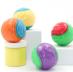 Bola interactiva de xoguetes chirriantes para cans de limpeza de dentes de 6,5 cm/9 cm