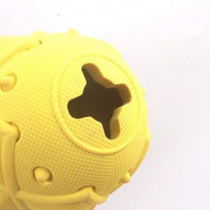 Divertidos xoguetes interactivos de comedero para cans con forma de piña de goma