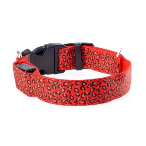 Leopard Print Waterproof Adjustable Pet LED Collar
