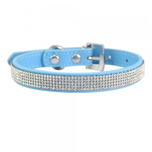 Luxury Luwes Bling Crytal Diamond PU Dog Collar