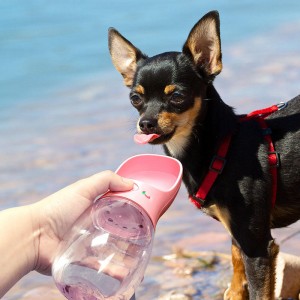 Bottiglia d'acqua potabile per cani da viaggio portatile da 350 ml/550 ml