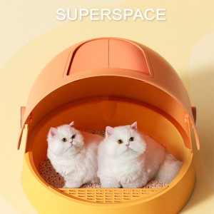 Кутија за ѓубре за мачки на големо со едноставна симпатична глава за мачки