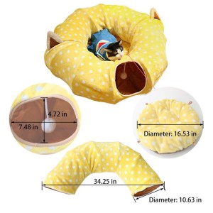 Multifunction Plush Tunnel Interactive Cat Tunnel Toy na may Ball