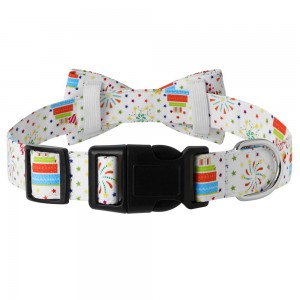 Adjustable Dog Collar and Leash Set With Bowtie
