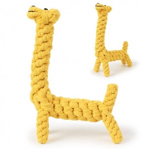 Katoenen touw Tandenreiniging Kauwende giraffe Leuk hondenkauwspeeltje