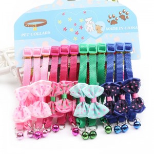 12 Pack Multi-Colors Adjustable Bell Bow Cat Collar