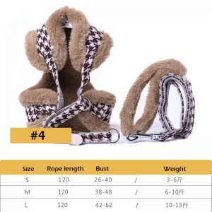 Winter Warm Plush Pet Harness And Leash Set
