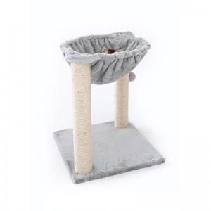 Venda quente Móveis para animais de estimação Árvore de gato de sisal de madeira de pelúcia com rede