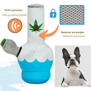 Customized Funny Kettle Shape Squeaky Plush Dog Chew Toy