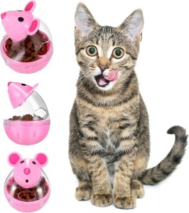 Teka-teki Bentuk Tetikus Slow Food Feeder Rawat Mendispens Mainan Kucing