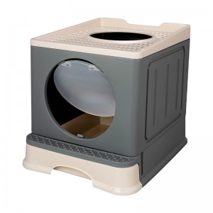 Easy To Clean Large Fully Enclosure Foldable Plastic Cat Toilet