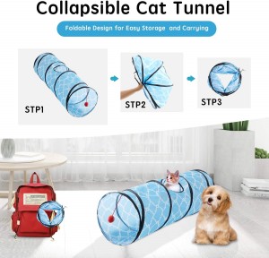 Indoor Foldable Interactive Cat Tunnels Tube Toys with Ball