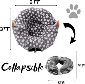 Soft Plush Interactive Washable Cat Tunnel Toys Bed with Ball