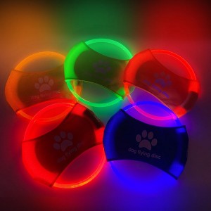Giocattoli per cani all'aperto di discu volante LED ricaricabile USB