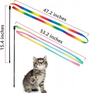 Grosir Kustom Interaktif Kucing Rainbow Wand Toys
