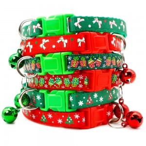 I-Hot Sale Christmas Adjustable Pet Collars With Bell
