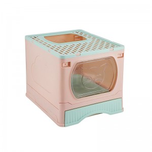 Pets Suppliers Foldable Closed Cat Litter Box With Lid