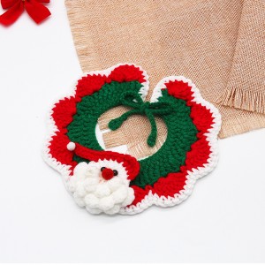 Collar ajustable de la bufanda del pañuelo del tejido del gato de la Navidad
