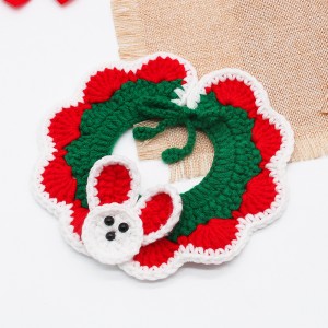 I-Christmas Adjustable Cat Knitting Bandana Scarf Collar