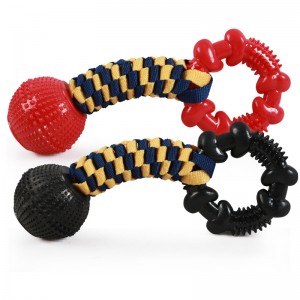 TPR សម្អាតធ្មេញ Molar Knot Rope Dog Chew Toy