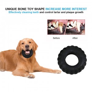 Mainan Anjing Tahan Gigitan Bersih Gigi Berbentuk Ban TPR yang Tahan Lama