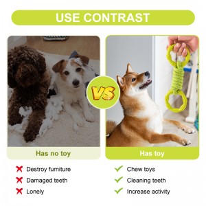 I ri TPR Litar Pambuku Dog Interactive Chew Toy Molar Stick