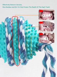 Factory Wholesale Bite Resistant Dog Rope Toy Ball